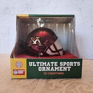 NCAA Minnesota Golden Gophers Team Helmet SC Christmas Blown Glass Ornament NIB